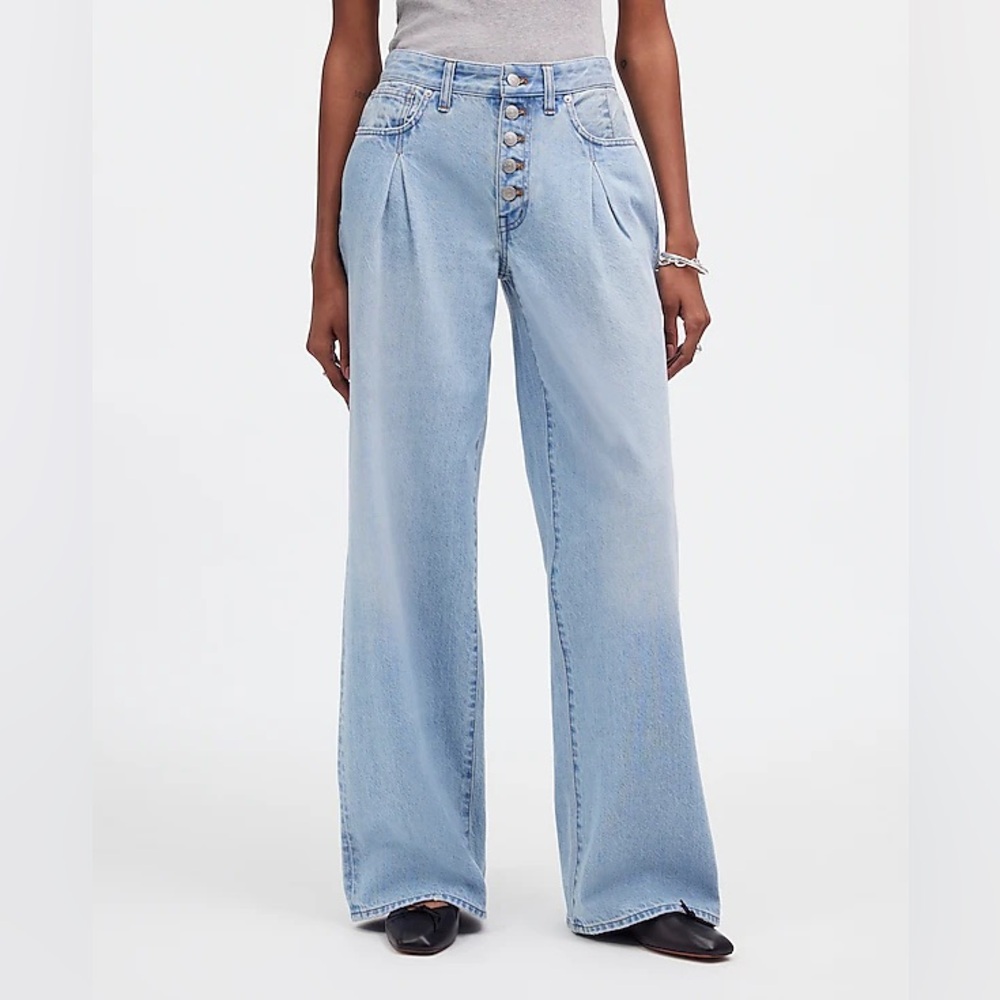 NWT Madewell Superwide-Leg Jeans in Cather Wash: Button-Front Edition - 25 - Picture 2 of 11